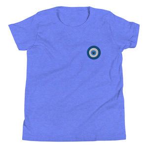 Youth No Nazar Evil Eye Heart Center Embroidered T-Shirt
